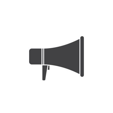 megafon simge vektör, megafon katı logo illüstrasyon, üzerinde beyaz izole piktogram