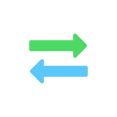 Exchange simge vektör, ters okları katı logo illüstrasyon, renkli sembol üzerinde beyaz izole