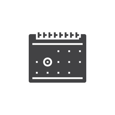 Takvim simge vektör, olay katı logo illüstrasyon, üzerinde beyaz izole piktogram