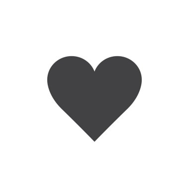 Aşk sembolü. kalp simge vektör, katı logo illüstrasyon, üzerinde beyaz izole piktogram