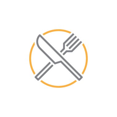 çatal ve bıçak satırı simgesi, dishware Anahat vektör logo, whit üzerinde izole bir restoranın doğrusal piktogram