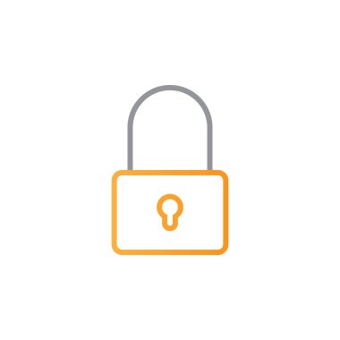 Kilit satırı simgesi, asma kilit Anahat vektör logo illüstrasyon, doğrusal piktogram beyaz izole