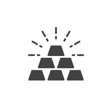 Altın simge vektör, katı logo, beyaz, piksel mükemmel illüstrasyon izole piktogram