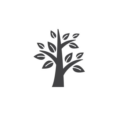 Ağaç simge vektör, katı logo illüstrasyon, üzerinde beyaz izole piktogram