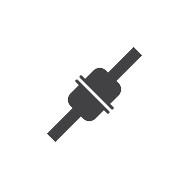 Bağlantı simge vektör, dolu düz işareti, beyaz, logo illüstrasyon izole katı piktogram takın