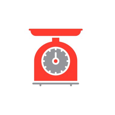 Mutfak ölçekler simge vektör, sağlam düz işareti, beyaz, logo illüstrasyon izole renkli sembol