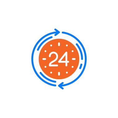 simge vektör, dolu düz işareti, beyaz, logo illüstrasyon izole katı renkli piktogram 24 saat hizmet