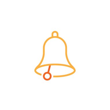 Bell satırı simgesi, Anahat vektör logosu, doğrusal piktogram beyaz, piksel mükemmel illüstrasyon izole