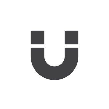 Mıknatıs simge vektör, katı logo illüstrasyon, üzerinde beyaz izole piktogram