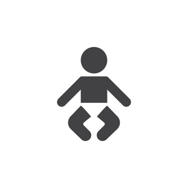 Bebek simge vektör, katı logo illüstrasyon, üzerinde beyaz izole piktogram