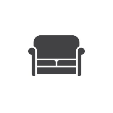 kanepe, kanepe simge vektör, sağlam düz işareti, beyaz, logo illüstrasyon izole piktogram