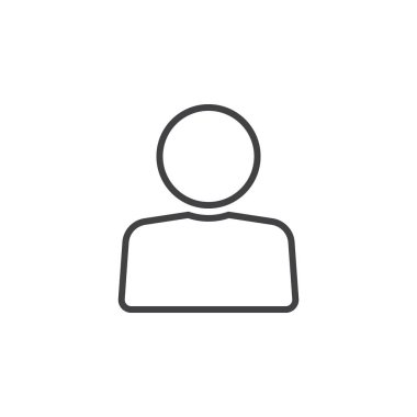 Kullanıcı hesap satırı simgesi, anahat kişi vektör logo illüstrasyon, doğrusal piktogram beyaz izole