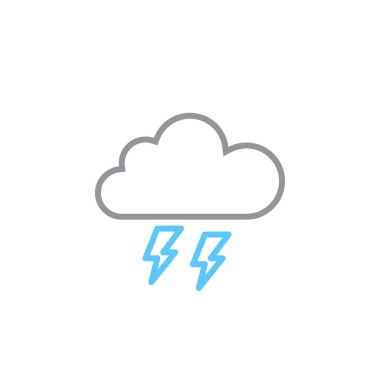 fırtına satırı simgesi, Anahat vektör logo illüstrasyon, doğrusal piktogram beyaz izole