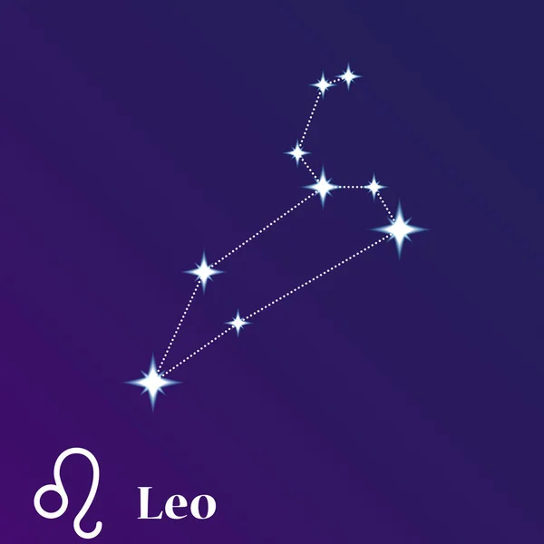 Illustration Vectorielle Constellation Zodiacale Lion Symbole Horoscope Signe Zodiaque — Image vectorielle