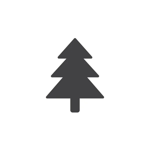 云杉图标向量 冷杉树固体标志例证 在白色查出的象形图 — 图库矢量图片