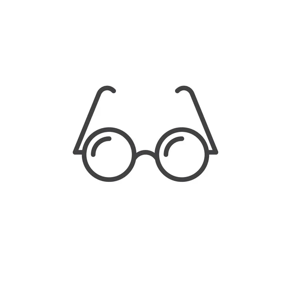 Gözlük Satırı Simgesi Anahat Vektör Logosu Doğrusal Piktogram Beyaz Piksel — Stok Vektör