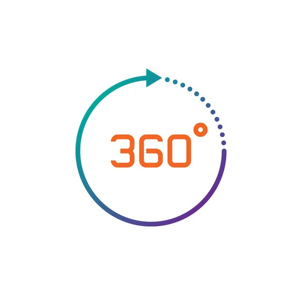 Segnale Visivo 360 Gradi Icona Vettoriale Illustrazione Logo Solido Pittogramma — Vettoriale Stock