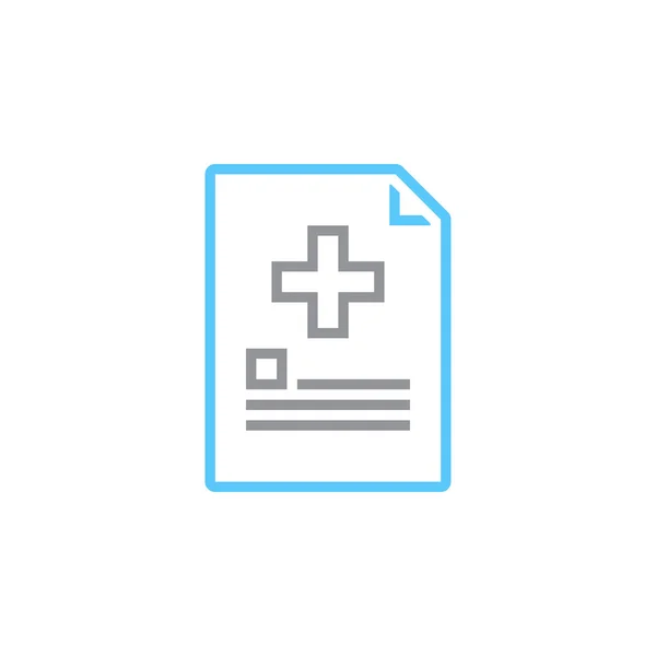 Raport Medyczny Dokument Krzyż Linia Ikona Ilustracja Logo Wektor Zarys — Wektor stockowy