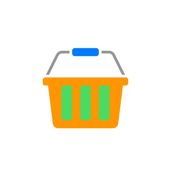 Shopping Basket Icon Vector Solid Logo Illustration Colorful Pictogram Isolated — Stock Vector
