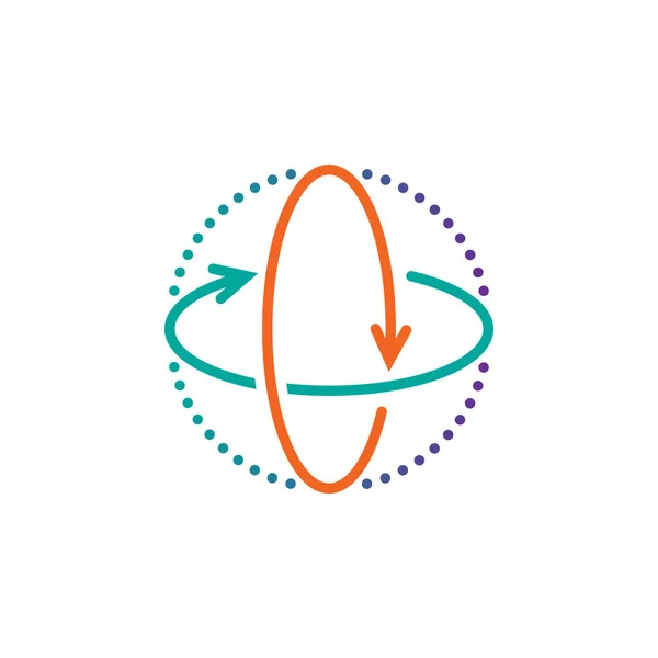 Icono Línea Flechas Rotación 360 Grados Ilustración Del Logotipo Del — Vector de stock