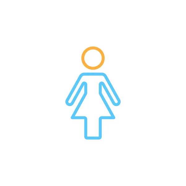 Woman Line Icon Female Stick Figure Outline Vector Logo Illustration — Stock Vector
