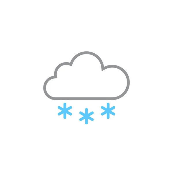 Wolke Schnee Linie Symbol Umriss Vektor Logo Illustration Lineares Piktogramm — Stockvektor