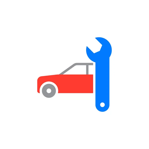 Auto Service Pictogram Vector Vol Platte Teken Stevige Kleurrijke Pictogram — Stockvector