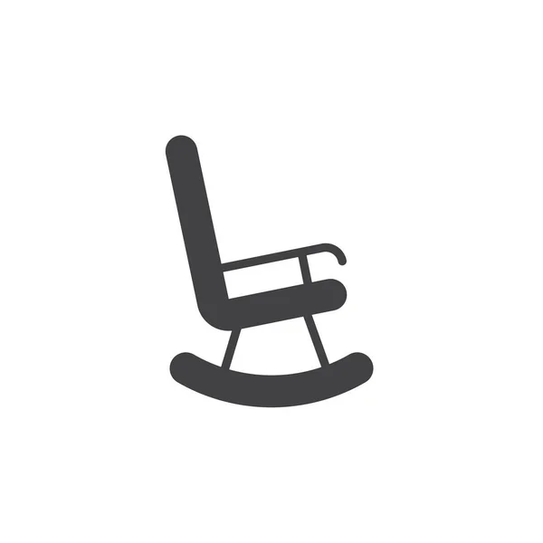 摇椅图标向量 坚实的平面标志 在白色查出的象形图 标志例证 — 图库矢量图片