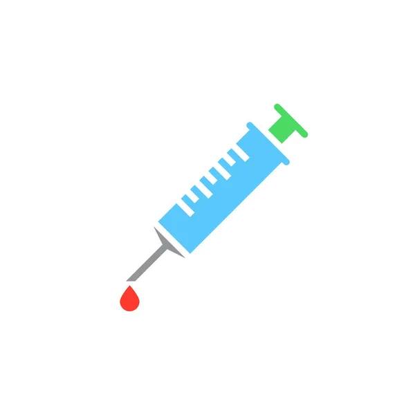 Vaccin Symbol Sprutan Ikonen Vektor Solid Logo Illustration Färgglada Piktogram — Stock vektor