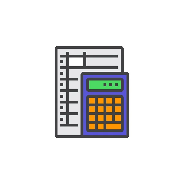 Účetnictví Ikona Čáry Plný Obrys Vektor Znamení Lineární Barevné Piktogram — Stockový vektor