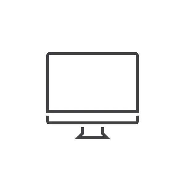 Monitor Line Icon Desktop Computer Outline Vector Logo Illustration Linear — Stock Vector