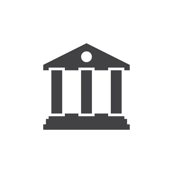 Banka Simge Vektör Katı Logo Beyaz Piksel Mükemmel Illüstrasyon Izole — Stok Vektör