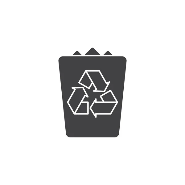 Basura Bin Icono Vector Basura Sólida Logotipo Ilustración Reciclar Pictograma — Archivo Imágenes Vectoriales