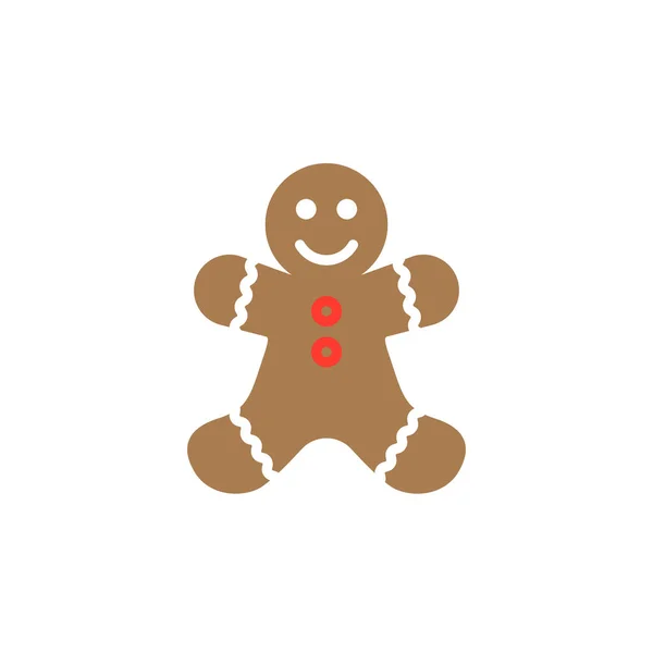 Pain Épice Homme Cookie Vecteur Icône Rempli Signe Plat Solide — Image vectorielle