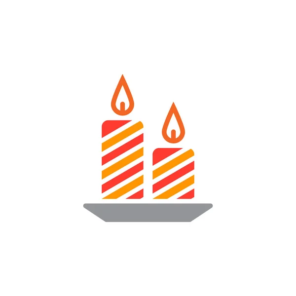 Velas Vector Icono Lleno Signo Plano Pictograma Colorido Sólido Aislado — Vector de stock