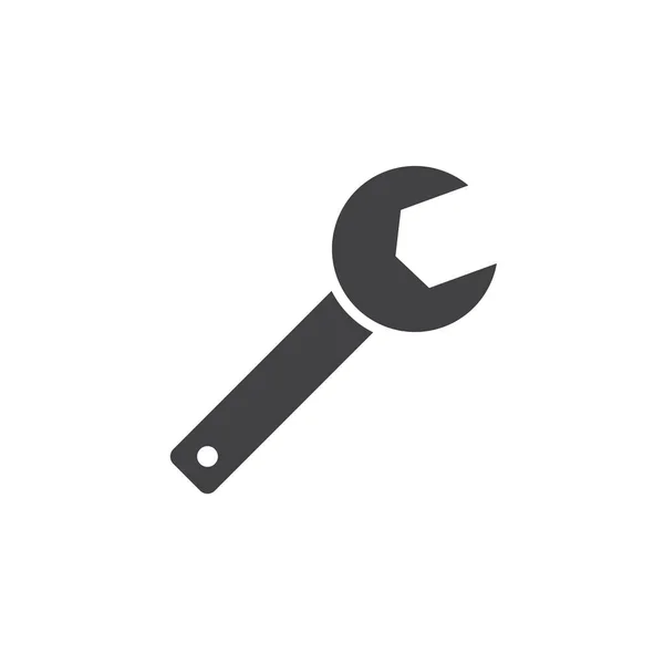 Configurar Vetor Ícone Chave Spanner Logotipo Sólido Ilustração Pictograma Isolado — Vetor de Stock