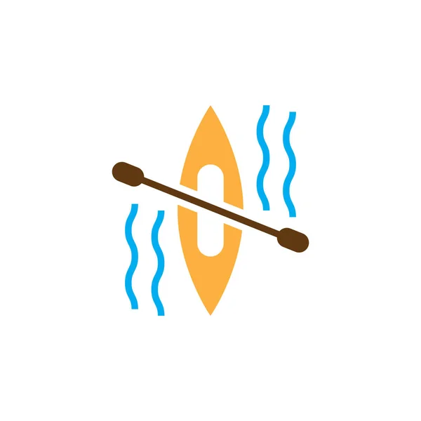 Vektor Ikon Kayak Logo Solid Kano Piktogram Diisolasi Whit - Stok Vektor