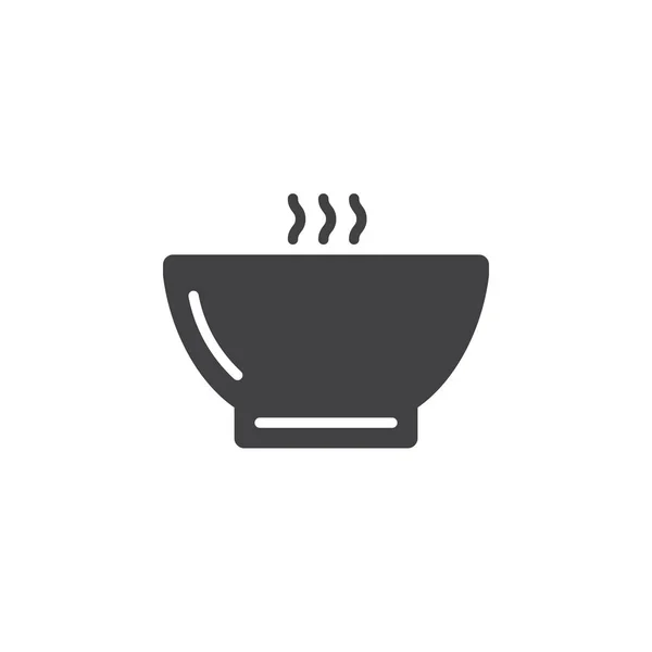 Hot Soup Bowl Icon Vector Solid Flat Sign Pictogram Isolated — Stockvector