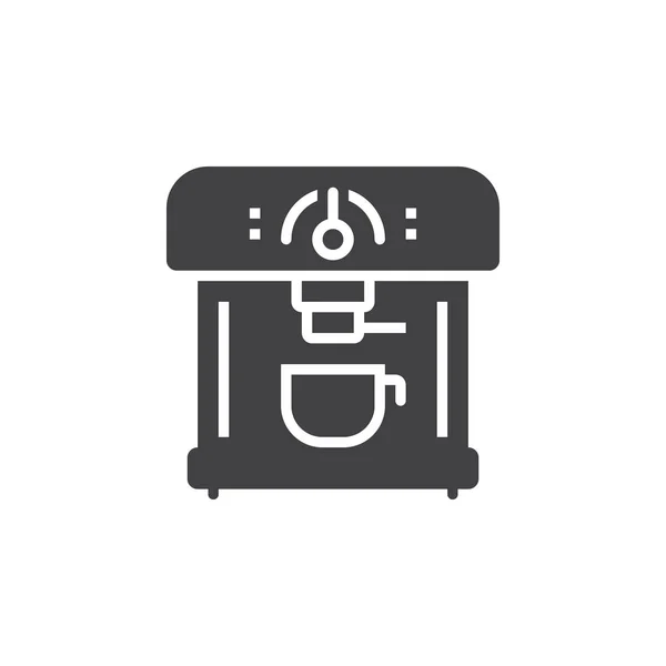 Kawy Urządzenie Wektor Stały Znak Płaskie Białym Ilustracja Logo Tle — Wektor stockowy