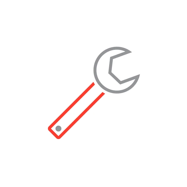 Yapılandırma Anahtarı Satırı Simgesi Somun Anahtarı Anahat Vektör Logo Illüstrasyon — Stok Vektör
