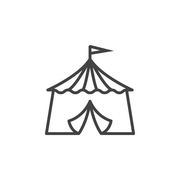 Circus Tent Lijn Pictogram Overzicht Vector Ondertekenen Lineaire Pictogram Geïsoleerd — Stockvector