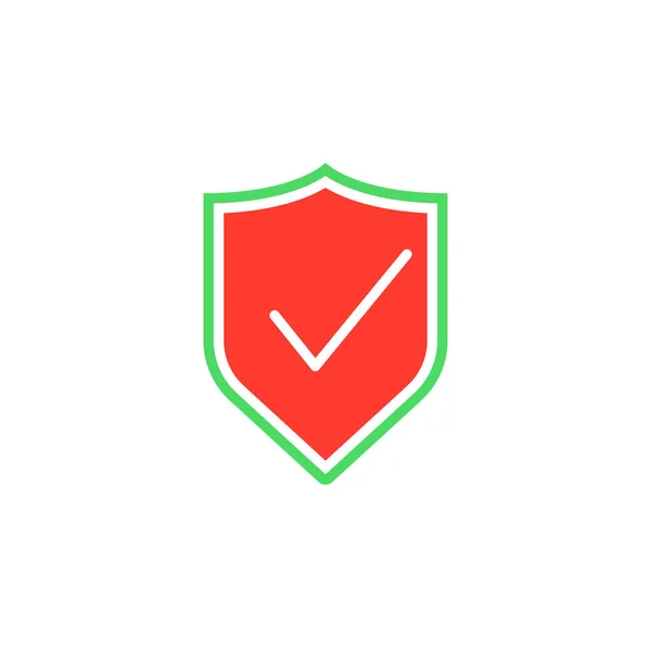 Shield Check Mark Icon Vector Guard Solid Logo Illustration Colorful — Stock Vector