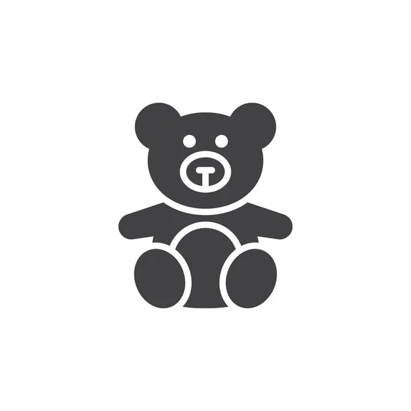 Plüschtier Teddybär Symbolvektor Gefülltes Flaches Schild Solides Piktogramm Auf Weiß — Stockvektor