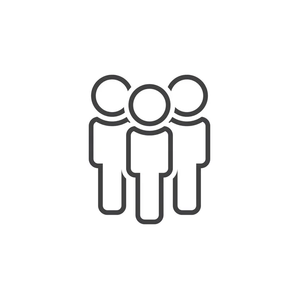 Ludzie Wiersz Ikona Zespół Konspektu Wektor Ilustracja Logo Liniowe Piktogram — Wektor stockowy