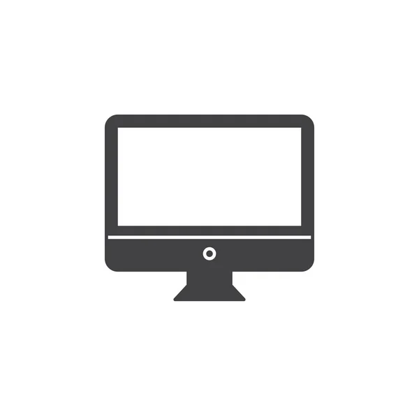 Desktop Computer Icon Vector Lcd Screen Solid Logo Illustration Pictogram — Stock Vector