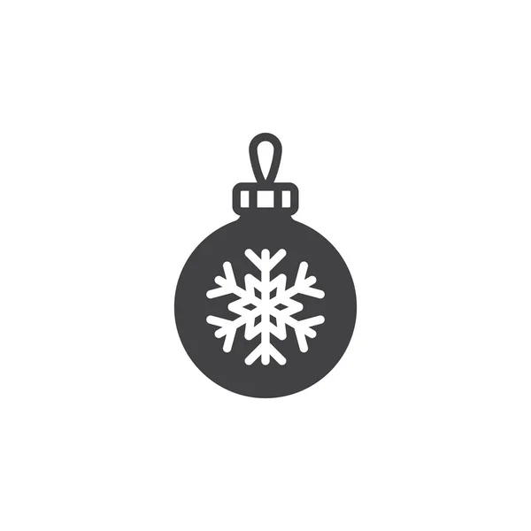 Weihnachtsbaumkugel Mit Schneeflockensymbol Vektor Gefülltes Flaches Schild Massives Piktogramm Auf — Stockvektor