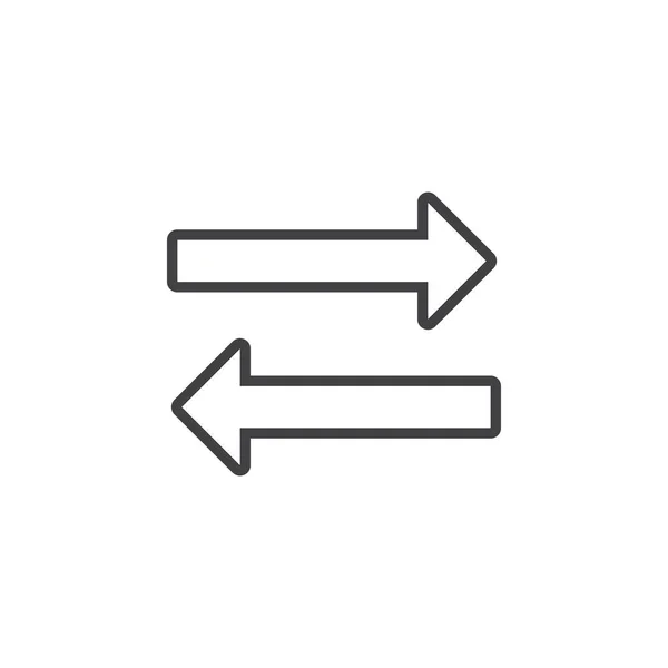 Піктограма Лінії Обміну Протилежні Стрілки Контурна Векторна Ілюстрація Логотипу Лінійна — стоковий вектор