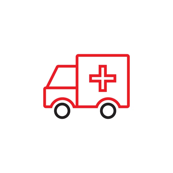 Ícone Linha Carro Ambulância Ilustração Logotipo Vetor Contorno Pictograma Linear — Vetor de Stock