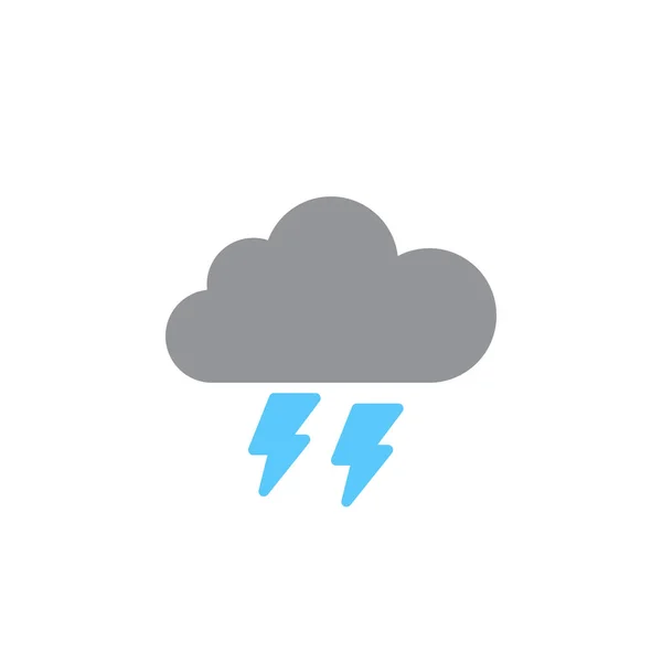 Thunderstorm Icon Vector Solid Logo Illustration Colorful Pictogram Isolated White — Stock Vector