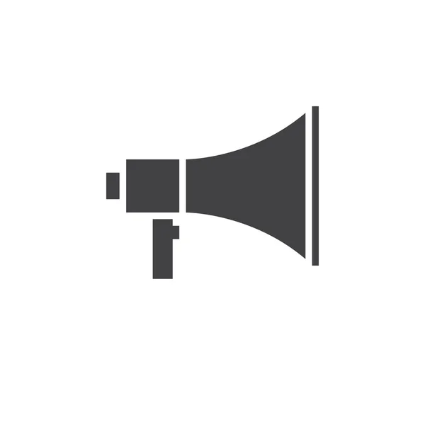 Bullhorn Vector Icono Megáfono Logotipo Sólido Pictograma Aislado Blanco Píxel — Vector de stock